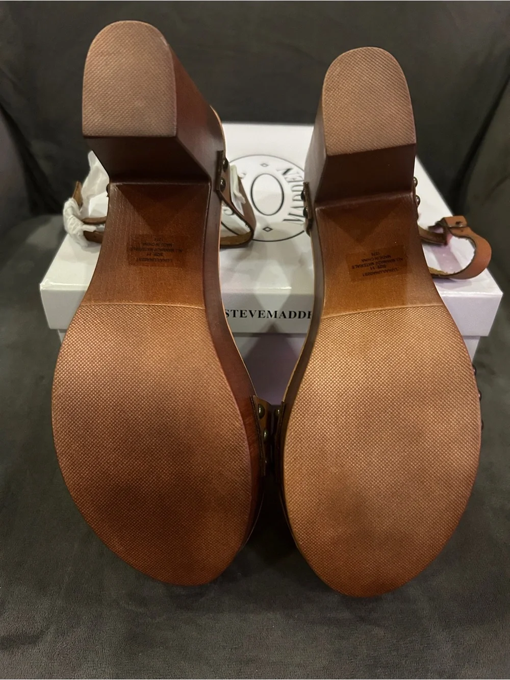 Steve Madden Luna Platform Sandals in Cognac Brown
